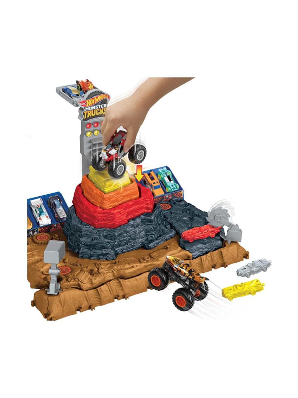 Hot Wheels Beyaz-Renklibaskı Monster Trucks Muhteşem Çarpışma Arenası™ - 1