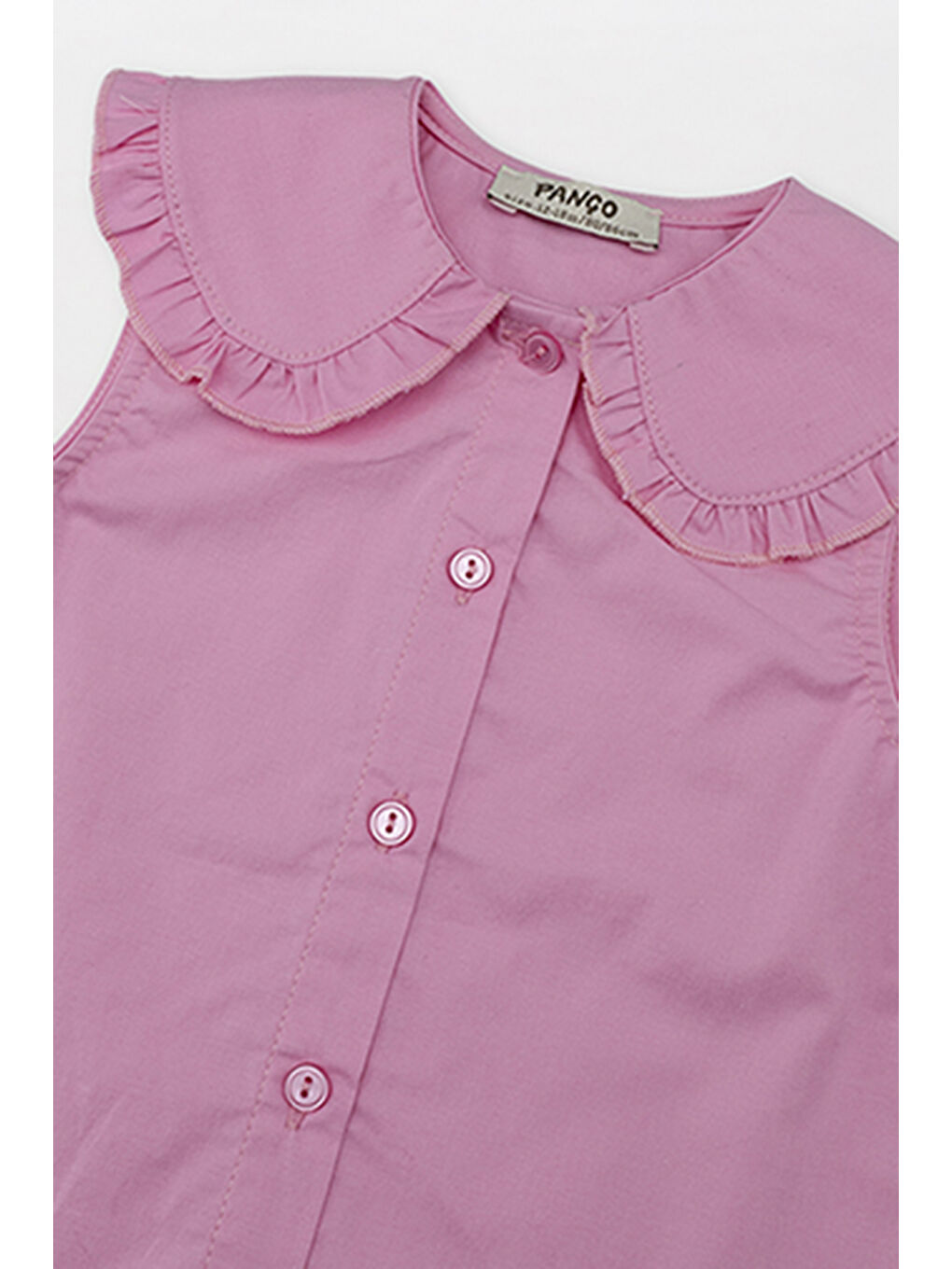Kız Bebek Bebe Yakalı Kolsuz Pembe Gömlek-2