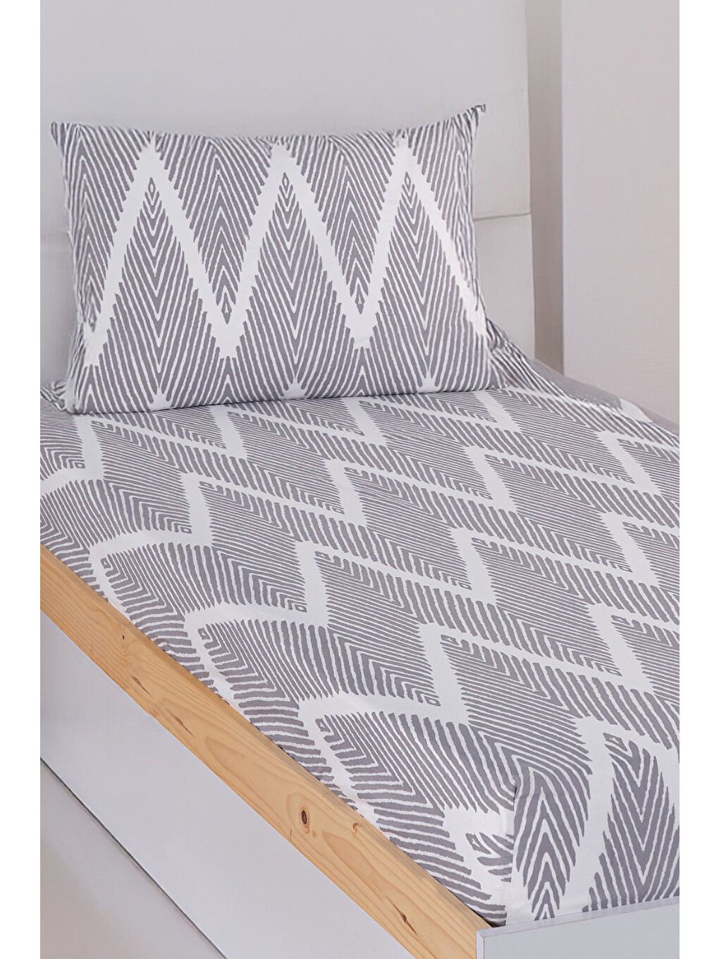 Pes Lastikli Çarşaf Seti Tek Kişilik Olivia Kombin Gri-1