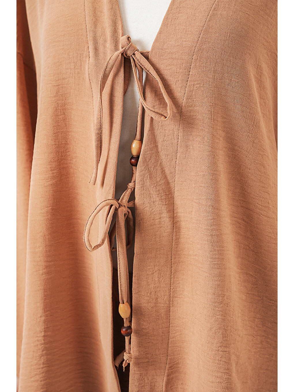 Bej Kadın Ayrobin Kimono Pantolon İkili Takım 6739 - Bisküvi-3