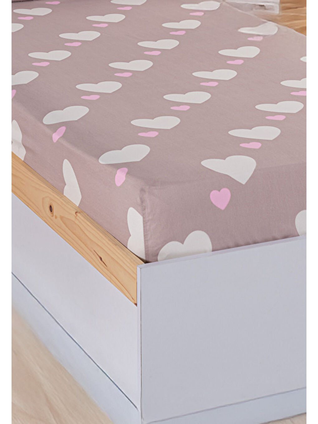 Pembe Pes Lastikli Çarşaf Seti Tek Kişilik Herz Gülkurusu-2