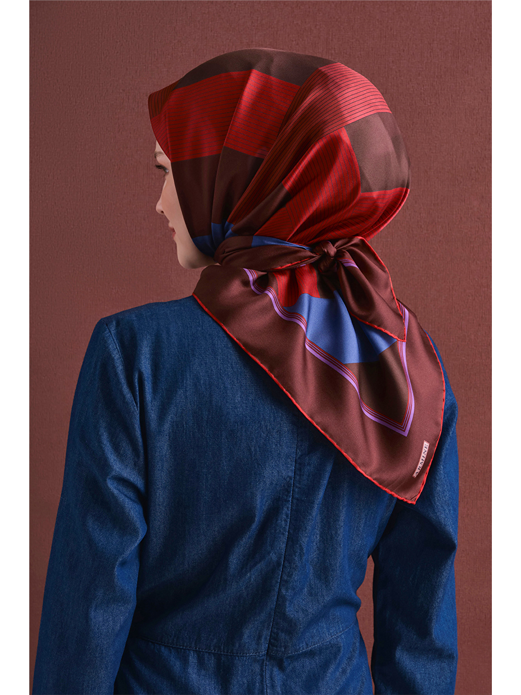 Bordo Saf İpek Twill Eşarp 9610d 89-4