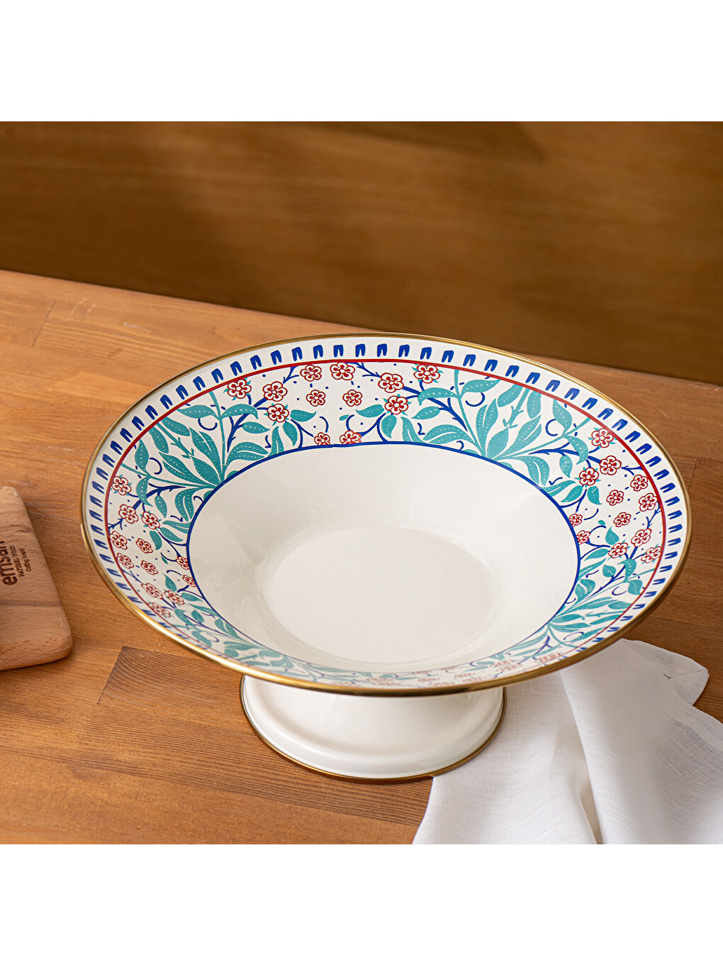 Beyaz Hasbahçe Emaye Meyvelik 32 Cm-5