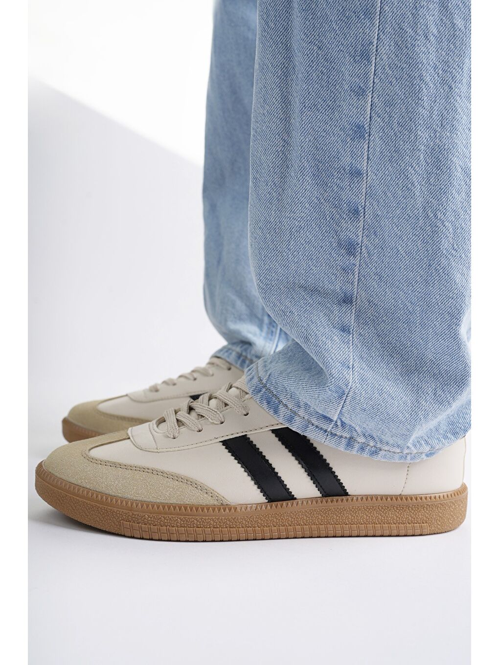 Bej GORDON Unisex Ortopedik Günlük Bağcıklı Yürüyüş Koşu Sneaker Spor Ayakkabı