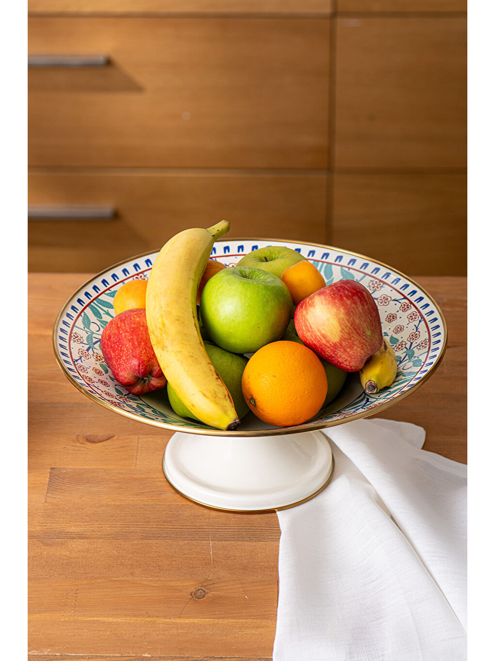 Beyaz Hasbahçe Emaye Meyvelik 32 Cm-3