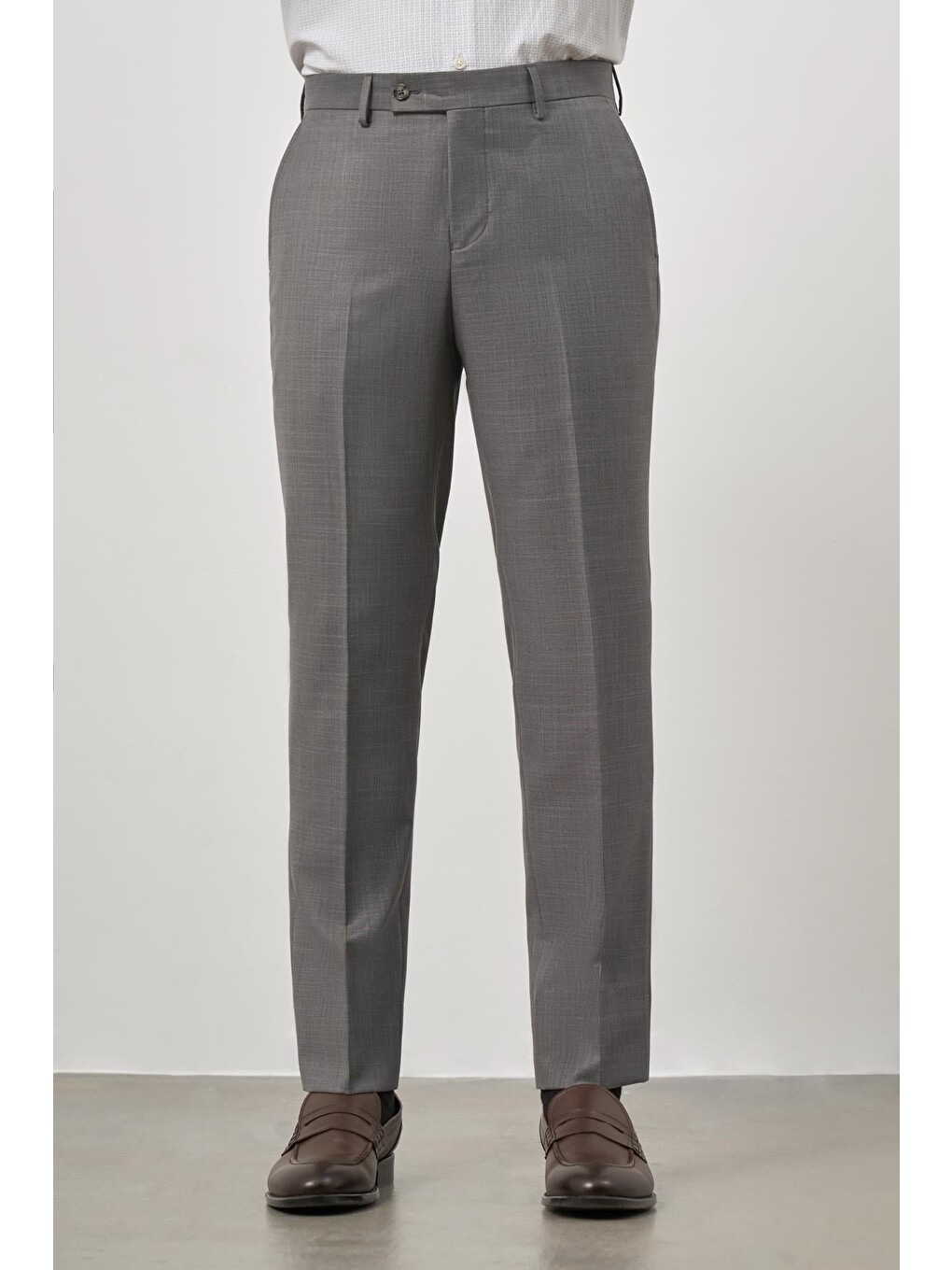 Gri Koyu Füme Yandan Cepli Slim Fit Classic Erkek Pantolon 1003245152