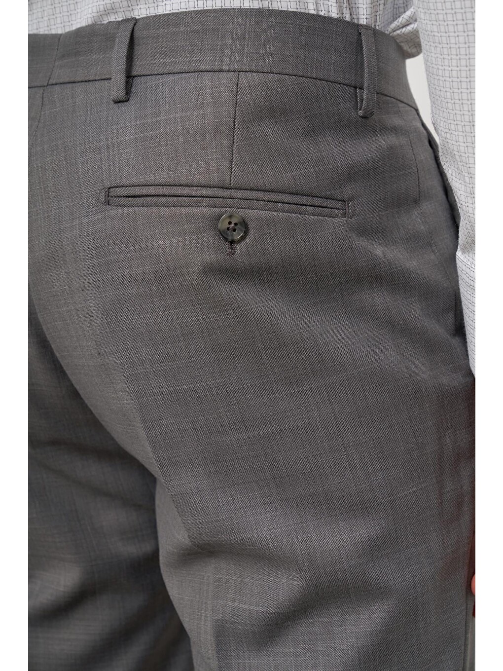 Gri Koyu Füme Yandan Cepli Slim Fit Classic Erkek Pantolon 1003245152-6