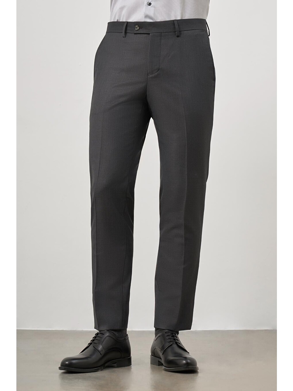 Koyu Antrasit Yandan Cepli Slim Fit Classic Erkek Pantolon 1003245152