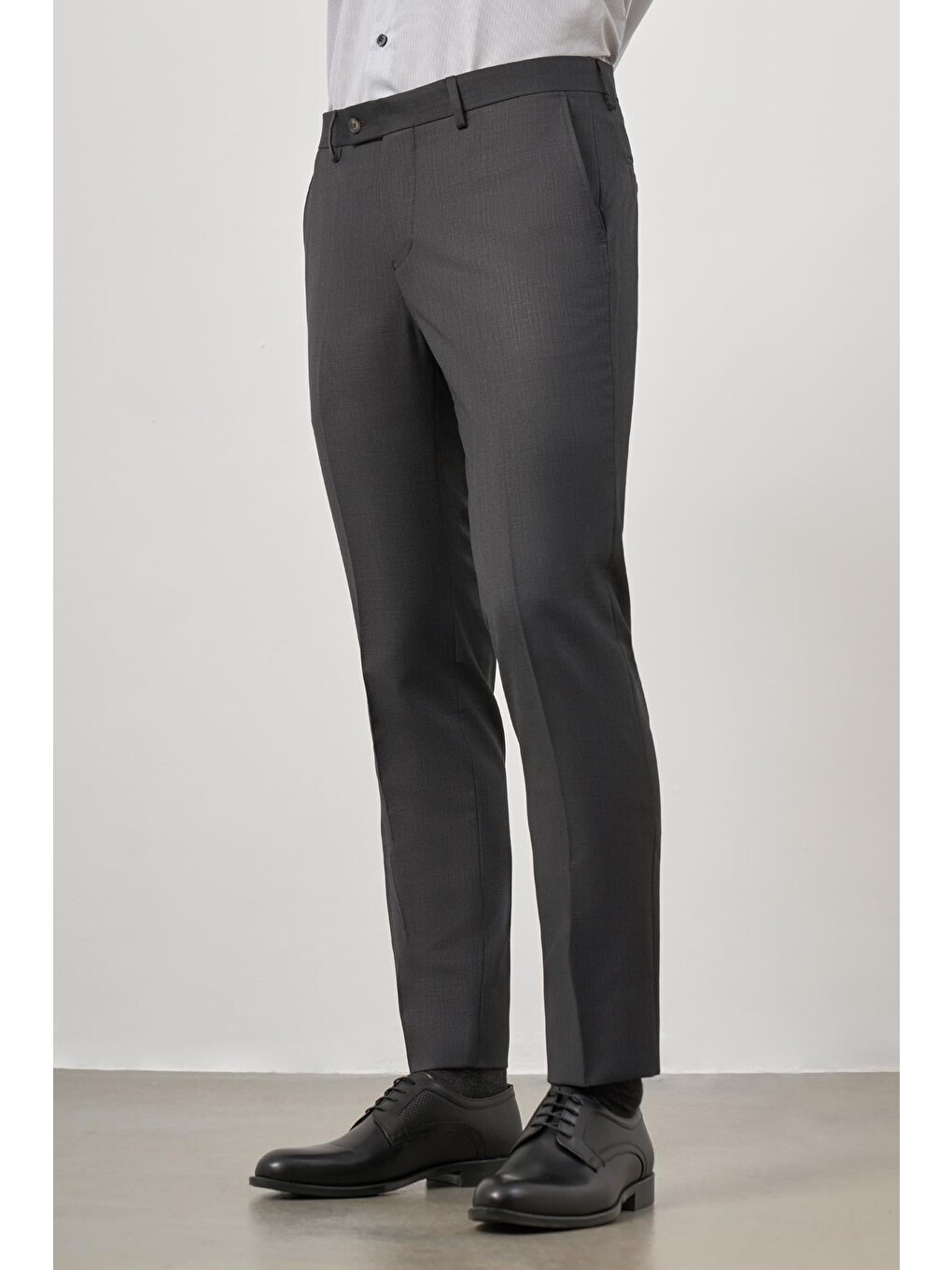 Koyu Antrasit Yandan Cepli Slim Fit Classic Erkek Pantolon 1003245152-3