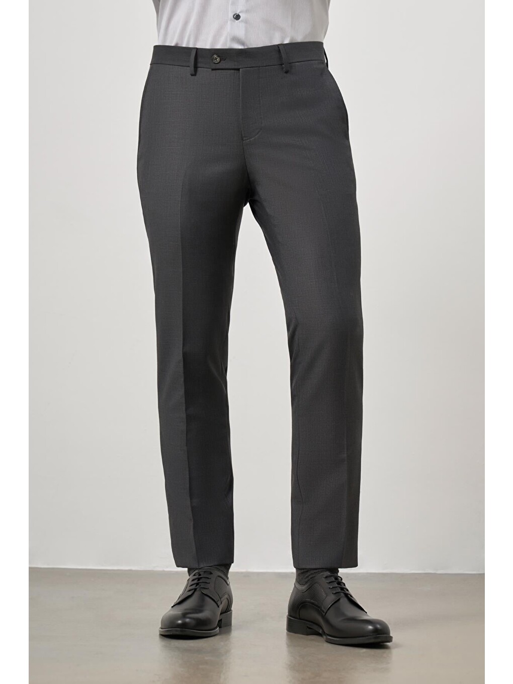 Koyu Antrasit Yandan Cepli Slim Fit Classic Erkek Pantolon 1003245152-4