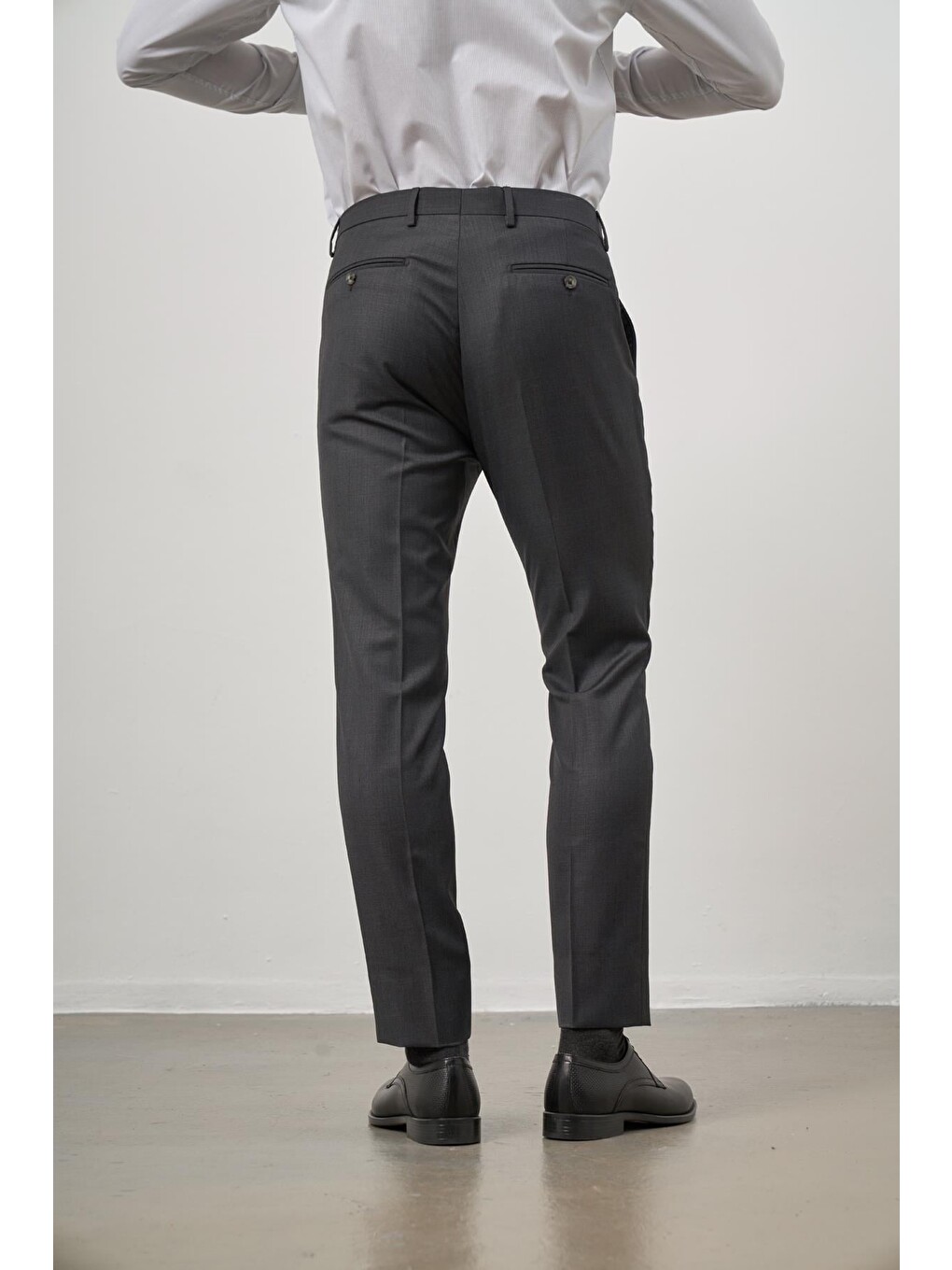 Koyu Antrasit Yandan Cepli Slim Fit Classic Erkek Pantolon 1003245152-5