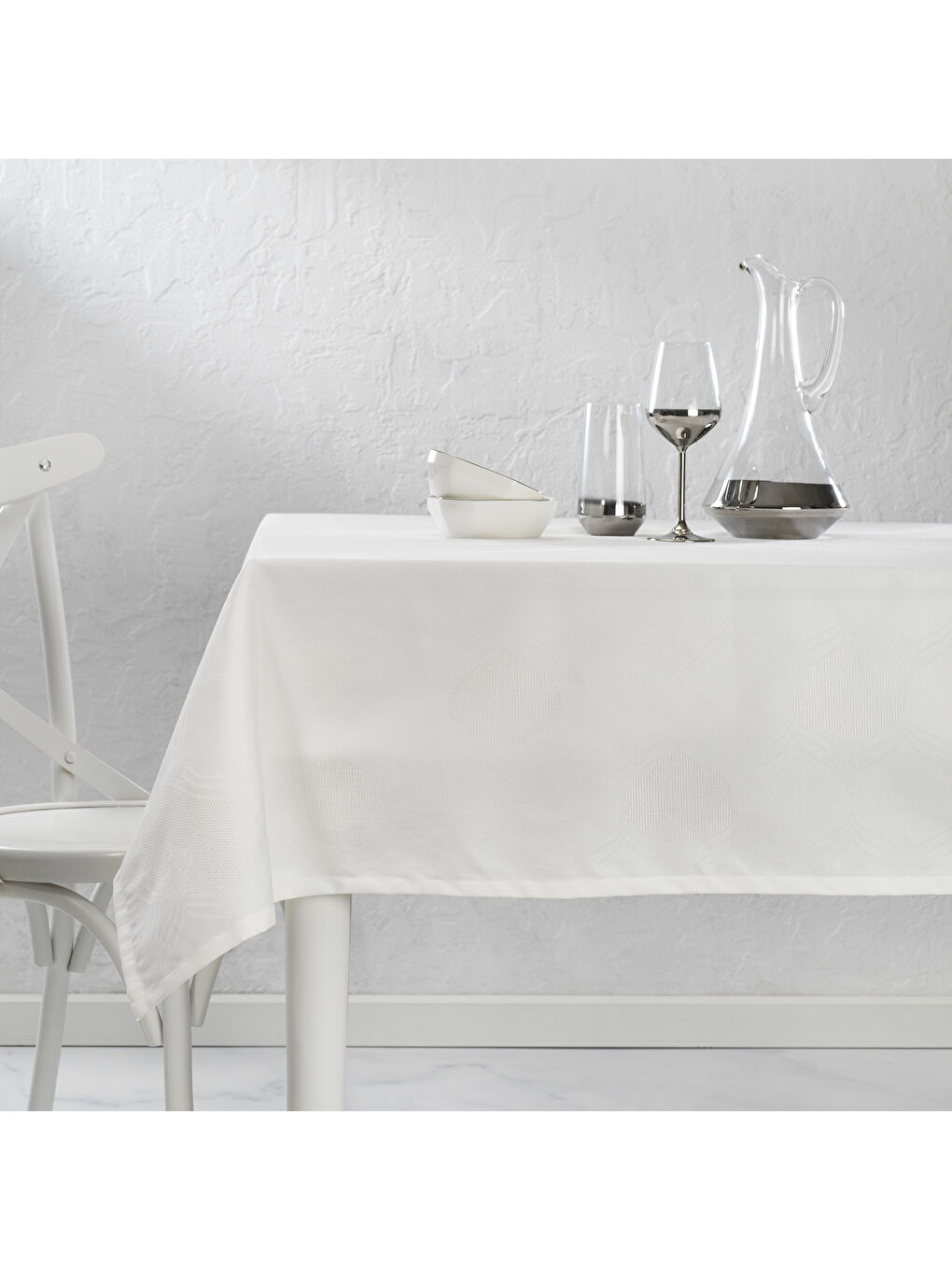 Ekru Home Sue Poly Pamuk Masa Örtüsü 160x240 Krem