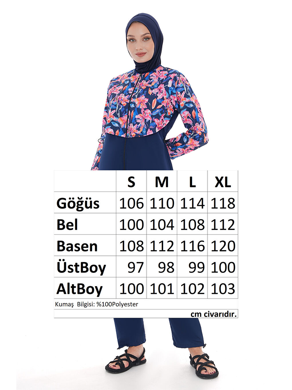 Paraşüt Tam Kapalı Tesettür Mayo Aller 2403 Pembe-2