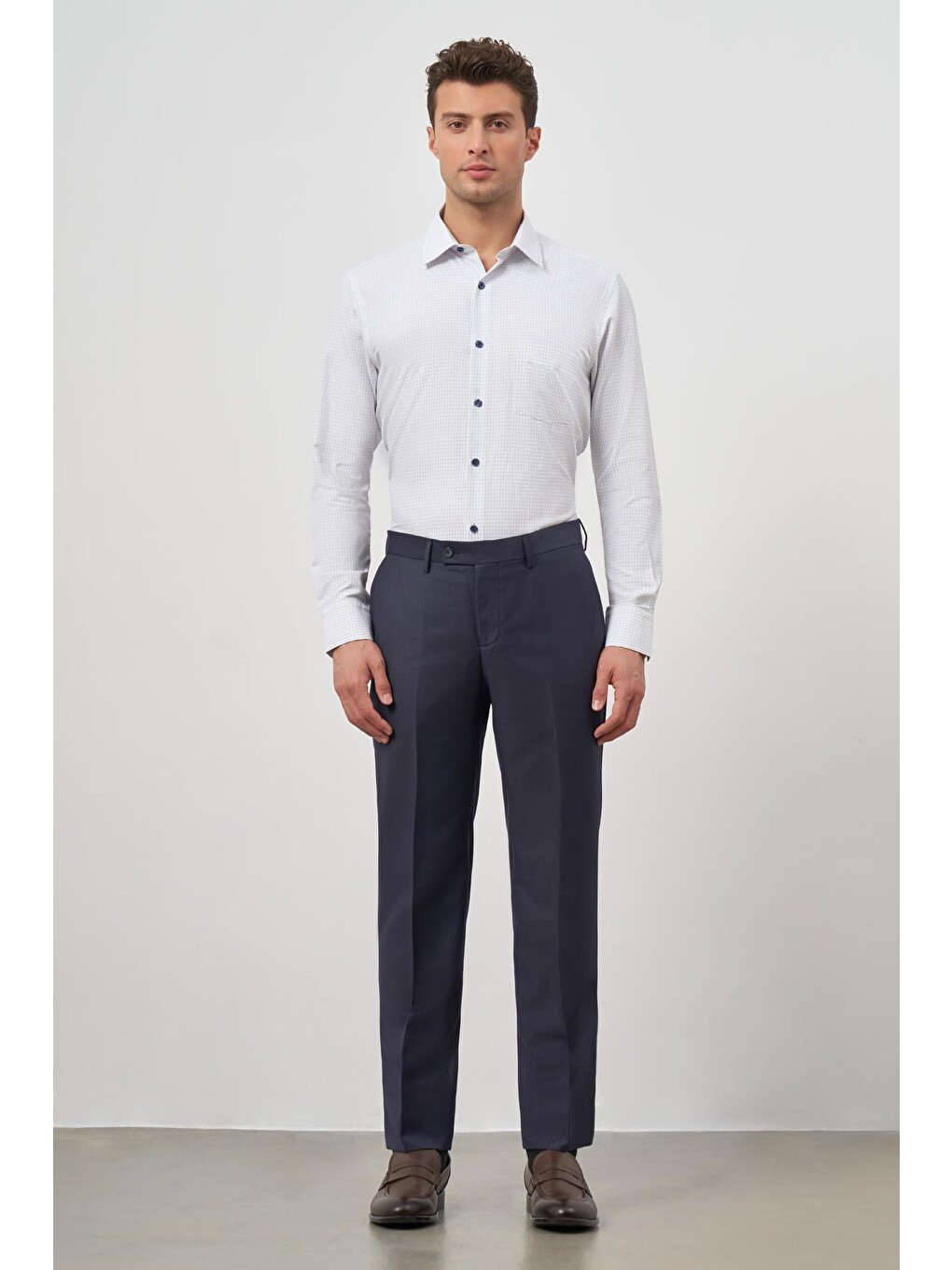 Lacivert Yandan Cepli Slim Fit Classic Erkek Pantolon 1003245152-3