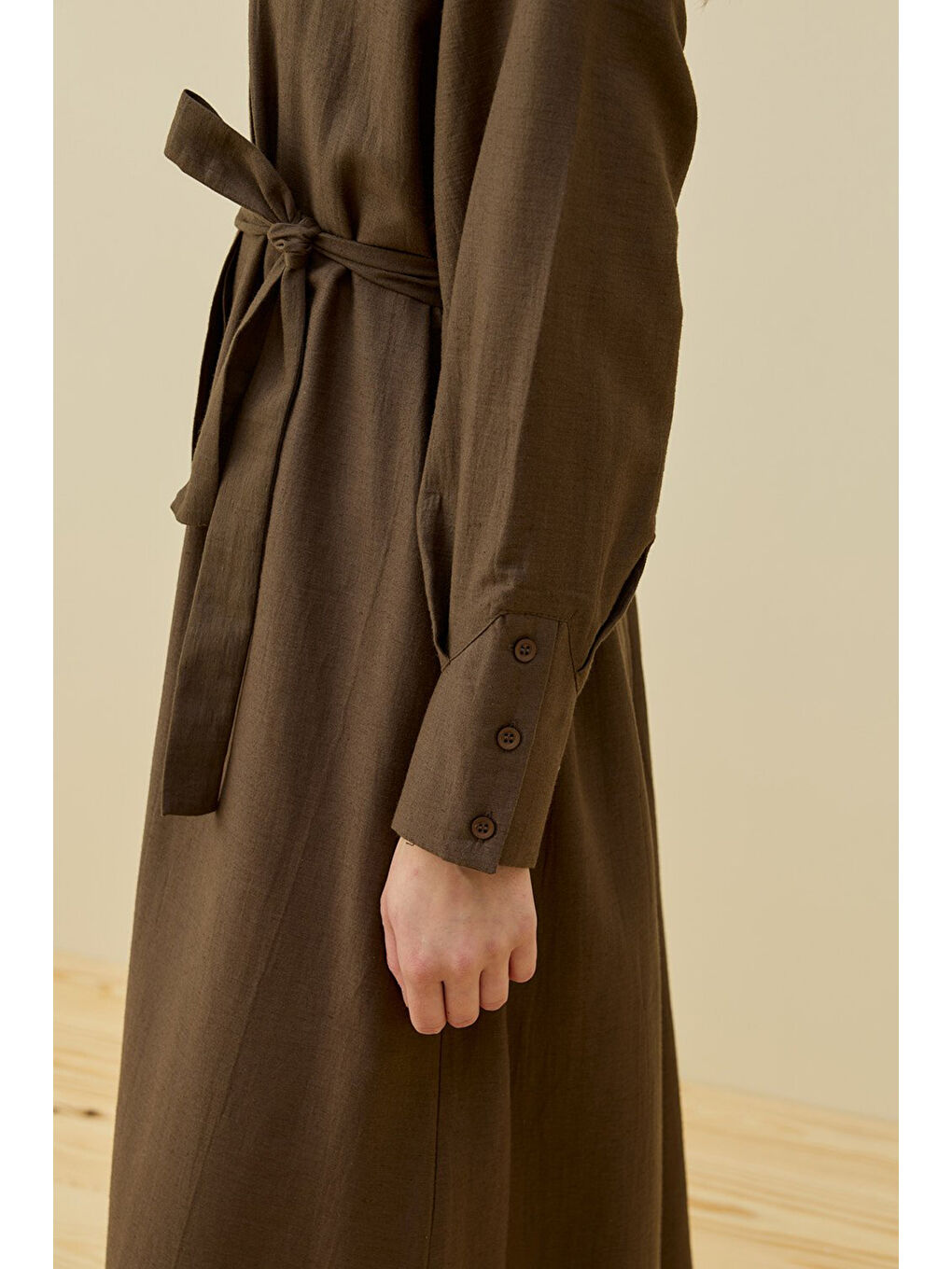 Vietnam Elbise 1777 Kahverengi-1