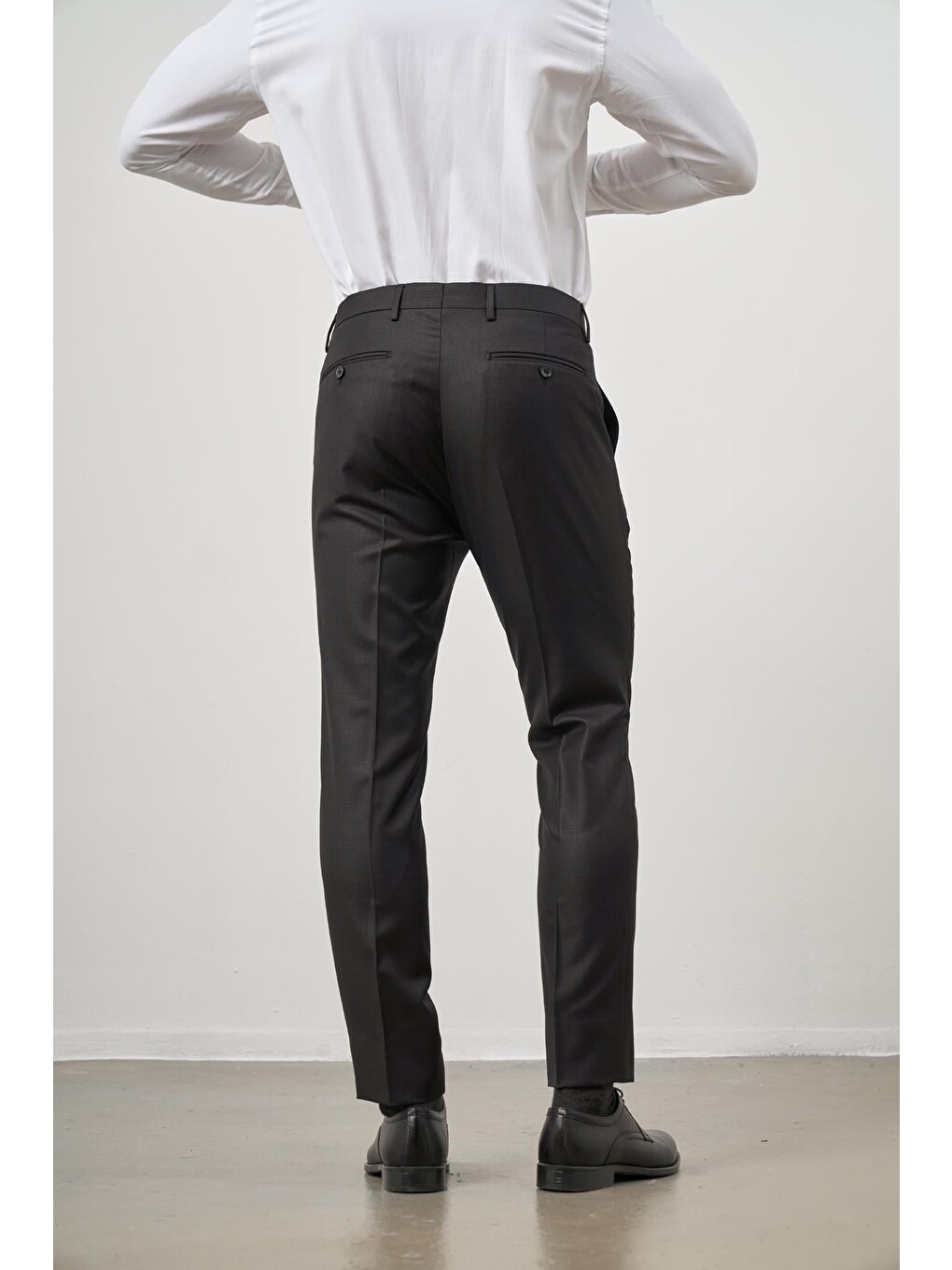 Siyah Yandan Cepli Slim Fit Classic Erkek Pantolon 1003245152-5