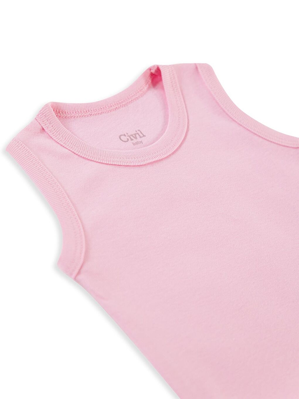 Baby Düz Renkli Çıtçıtlı Badi - Pembe 1-3 Ay-3
