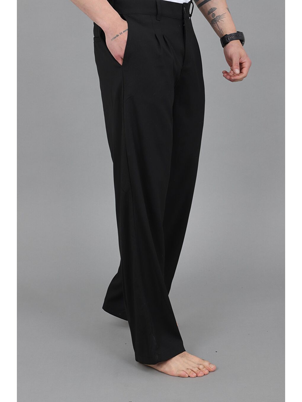 Siyah Baggy Kumaş Pantolon MM 603_0441