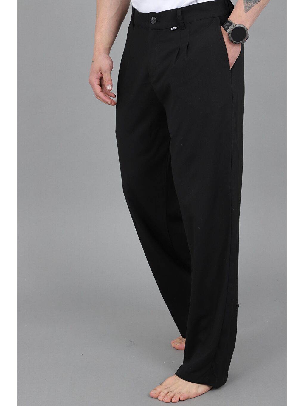 Siyah Baggy Kumaş Pantolon MM 603_0441-1