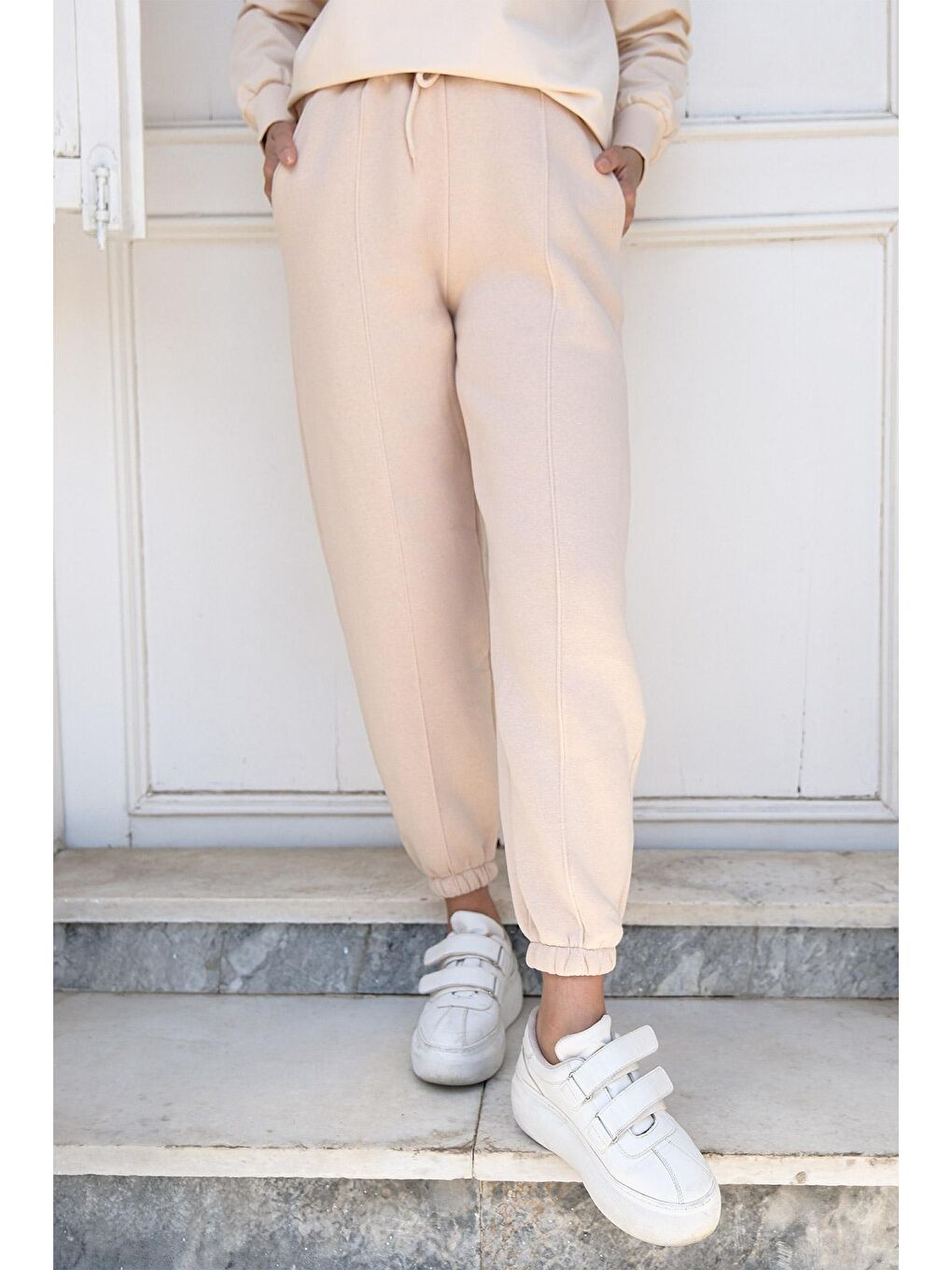 Kadın Jogger Eşofman Altı Bej-2