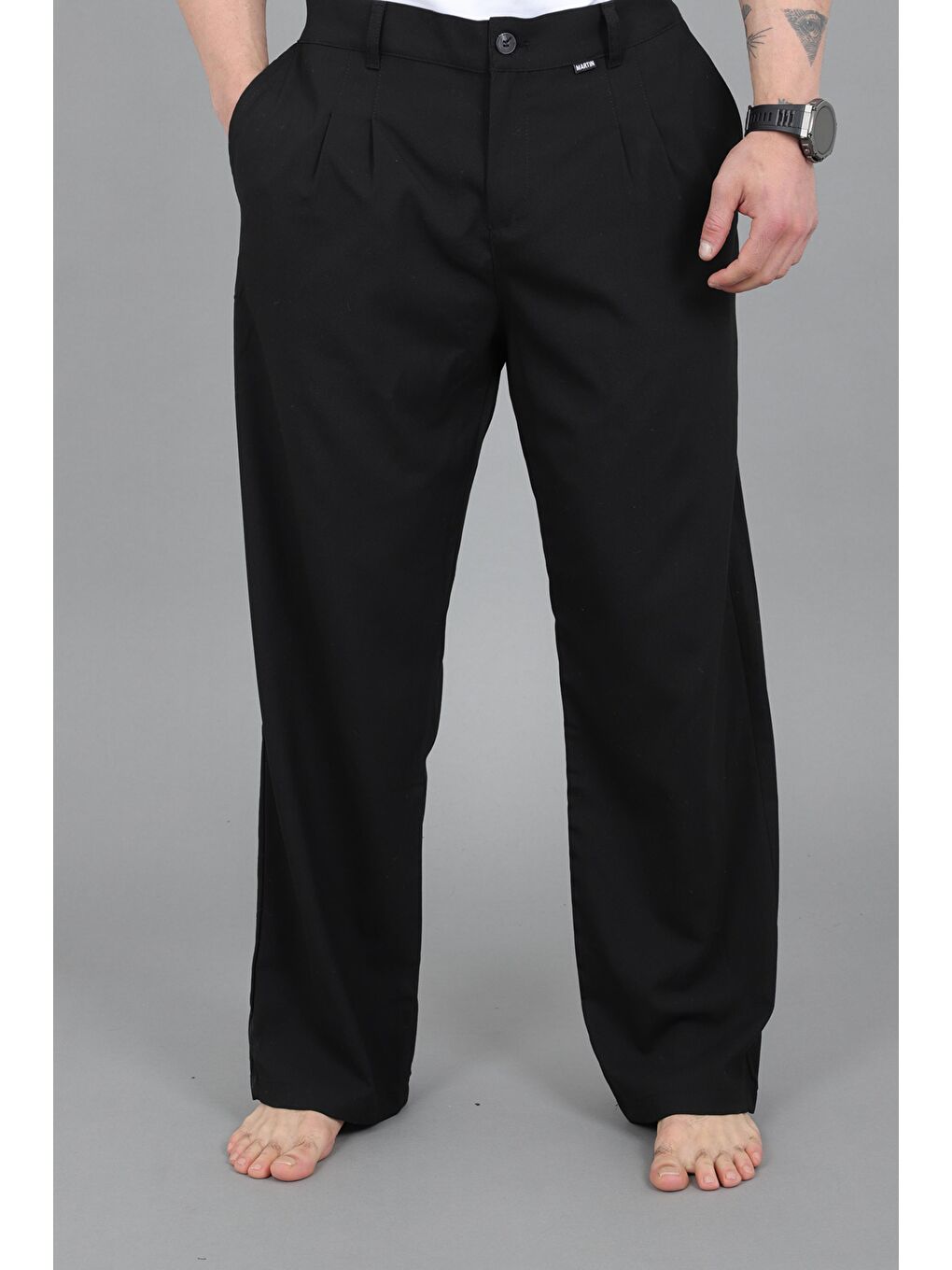 Siyah Baggy Kumaş Pantolon MM 603_0441-2