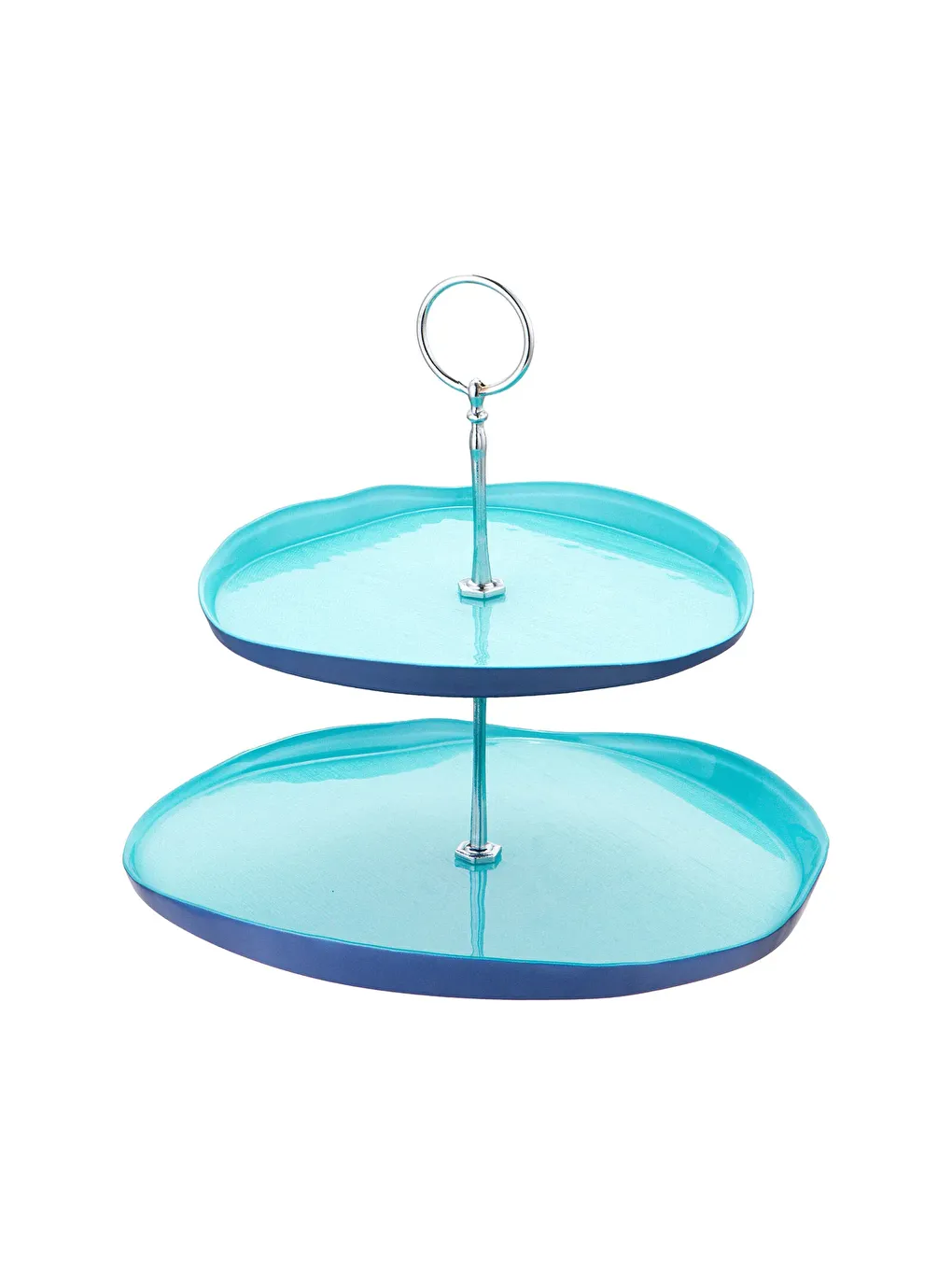 Mavi Voyage Cam Katlı Kurabiyelik 28 Cm / 21 Cm-4