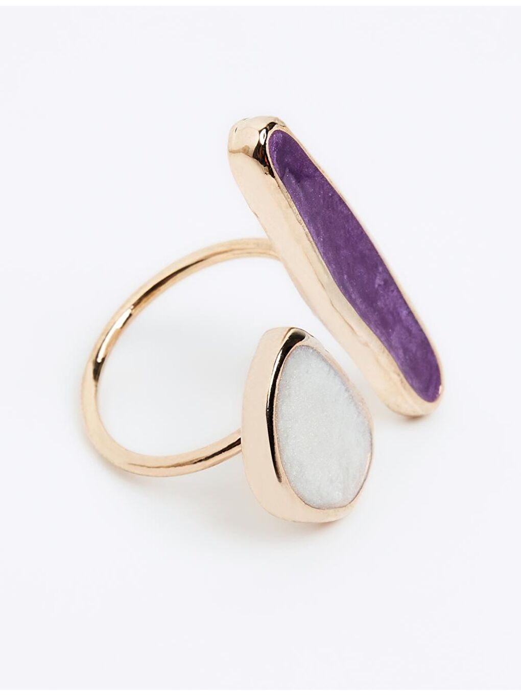 Lila Ayarlanabilir Doğal Taş Yüzük