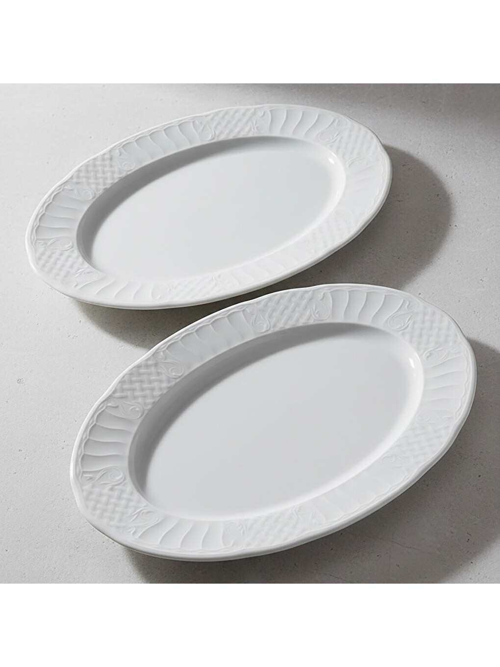 Ekru Sembol 2 Parça 35 Cm Kayık Tabak-3