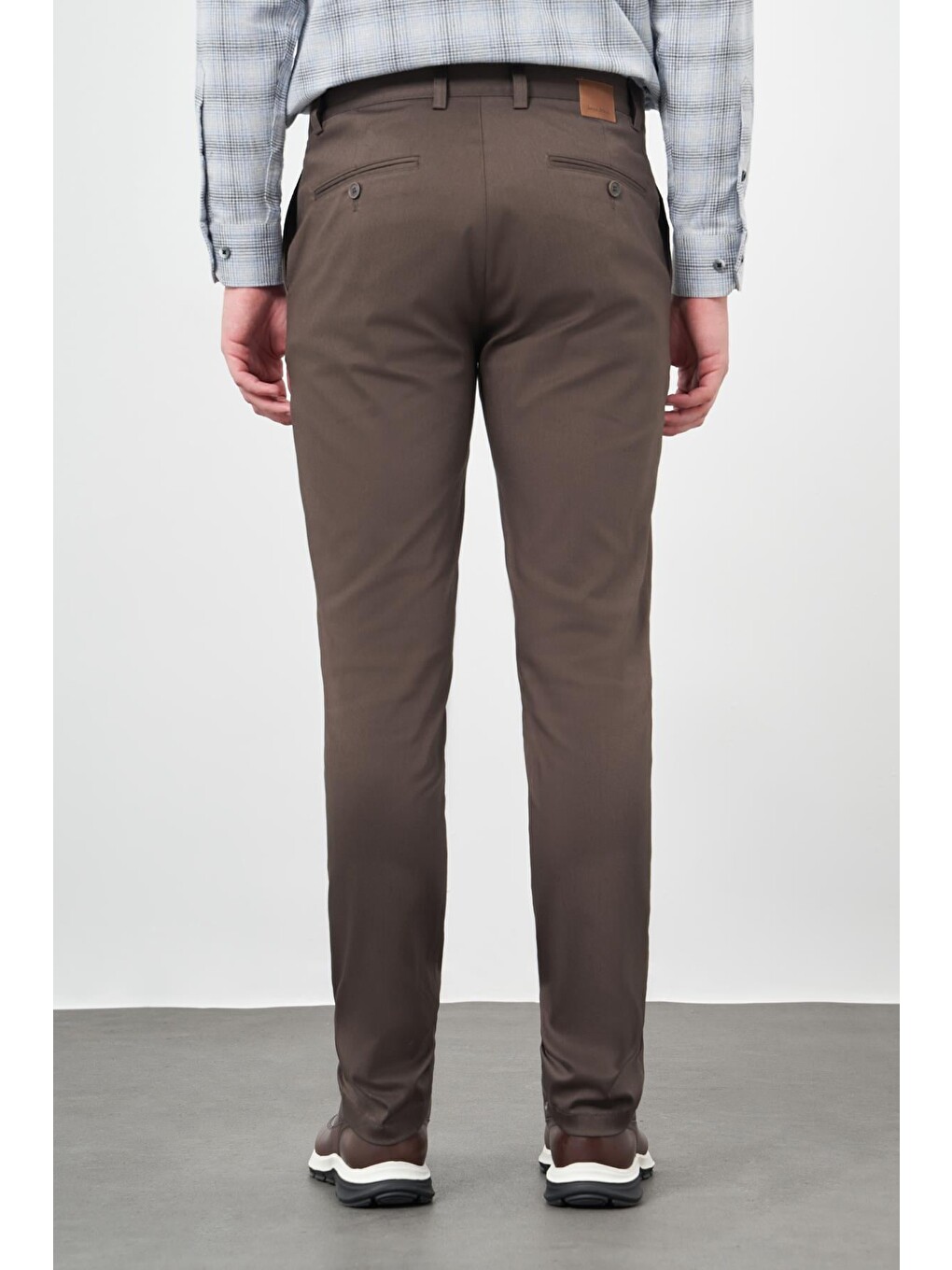 Kahverengi Koyu Camel Pamuklu Yandan Cepli Casual Slim Fit Chino Pantolon 1003245163-4