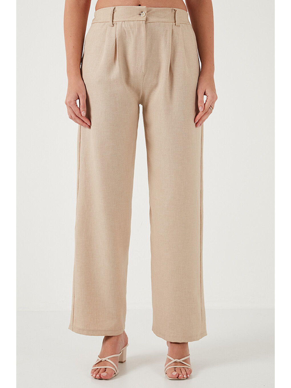 Bej Regular Fit Bol Paça Yelekli Takım 67045162s4-3