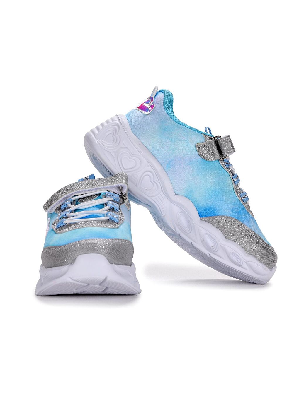 Turkuaz Yuki Işıklı Cırtlı Kız Çocuk Spor Ayakkabı-1