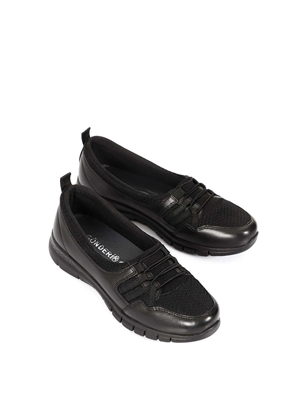 Siyah SİYAH  Hakiki Deri Yuvarlak Burun Dolgu Taban Kadın Günlük Ayakkabı 42130