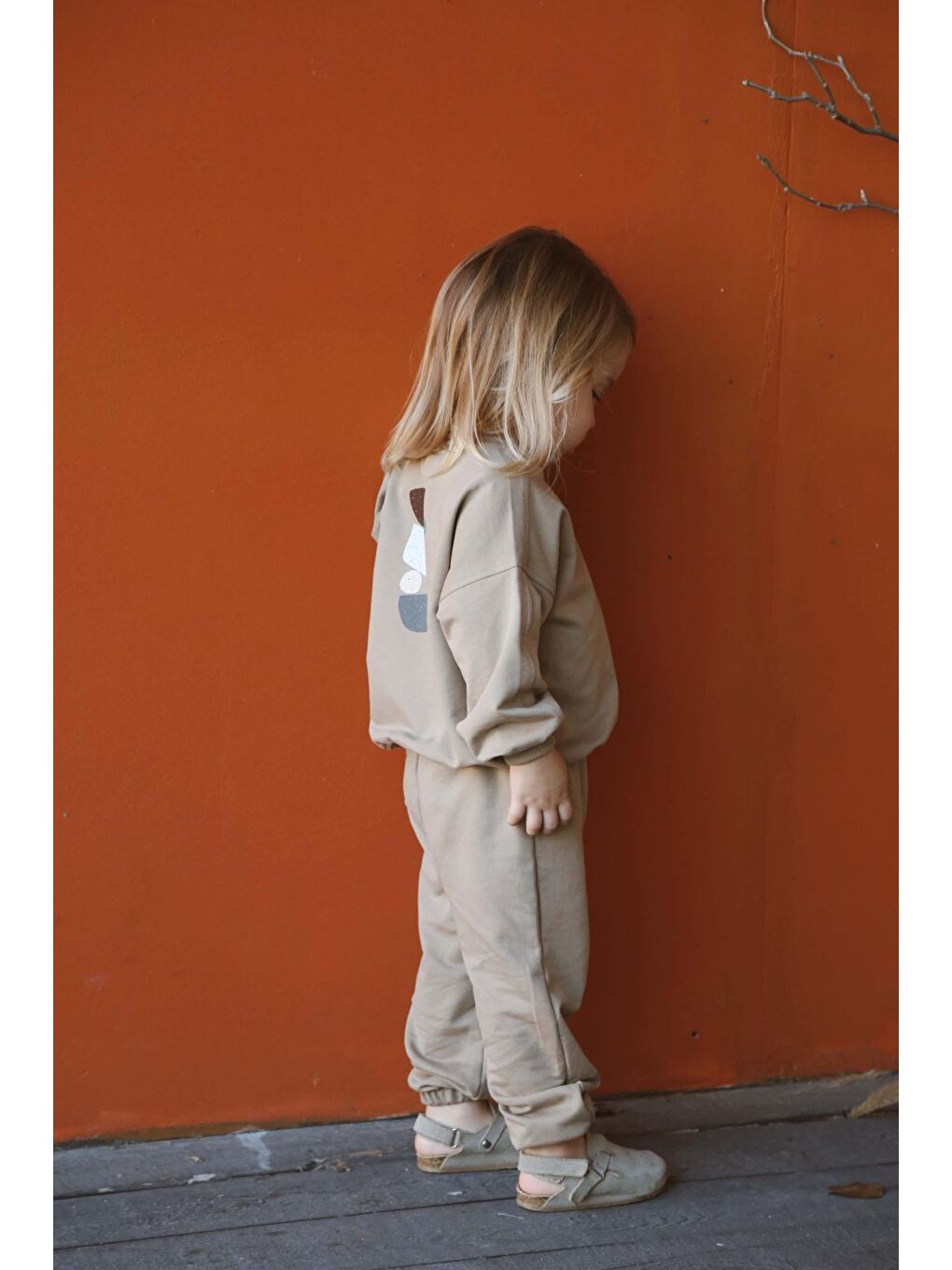 Bej Vizon Sırt Baskılı Mevsimlik Eşofman Takımı-3