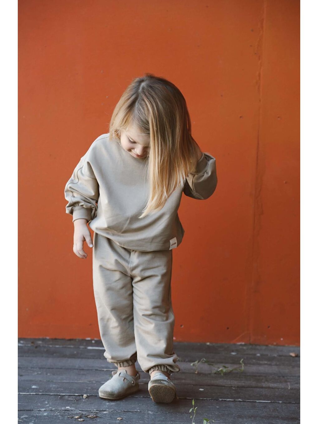 Bej Vizon Sırt Baskılı Mevsimlik Eşofman Takımı-5