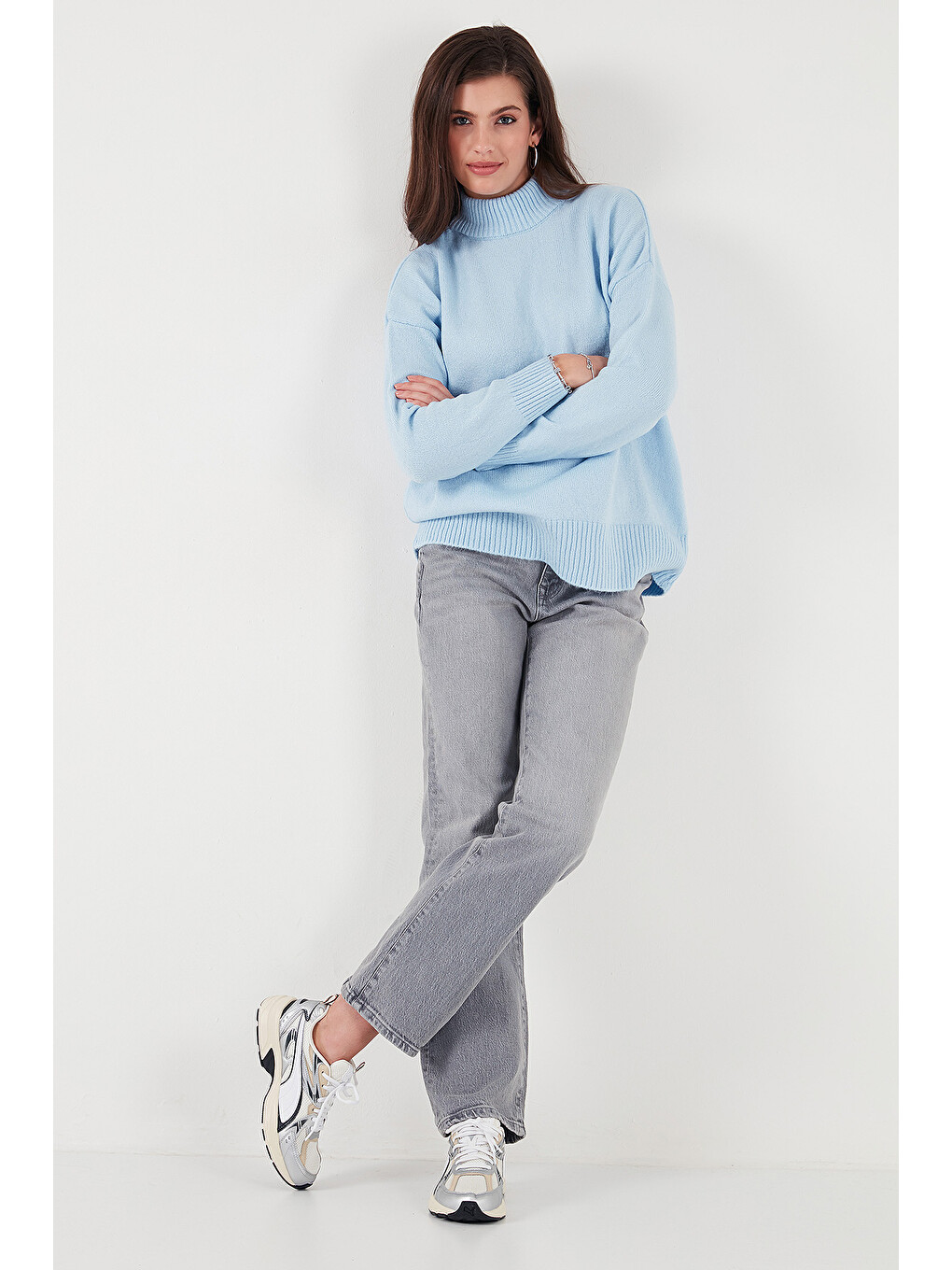 Mavi Premium Oversize Fit Balıkçı Yaka Yumuşak Dokulu Triko Kazak 680kz00469-2