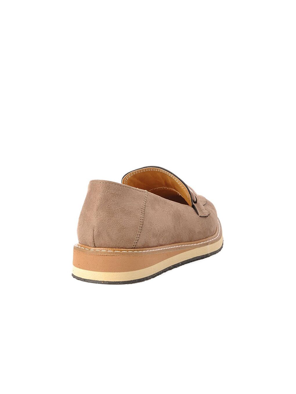 Bej E-103 Vizon Süet Kadın Loafer Ayakkabı-3