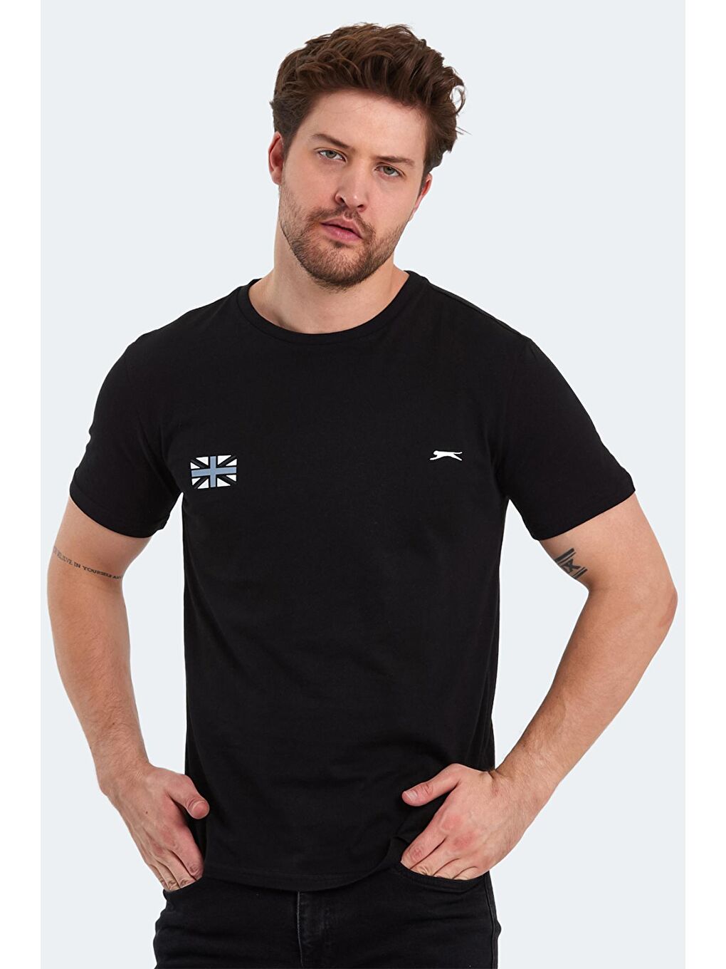 SLAZENGER Siyah PACET Erkek Kısa Kol T-Shirt Siyah