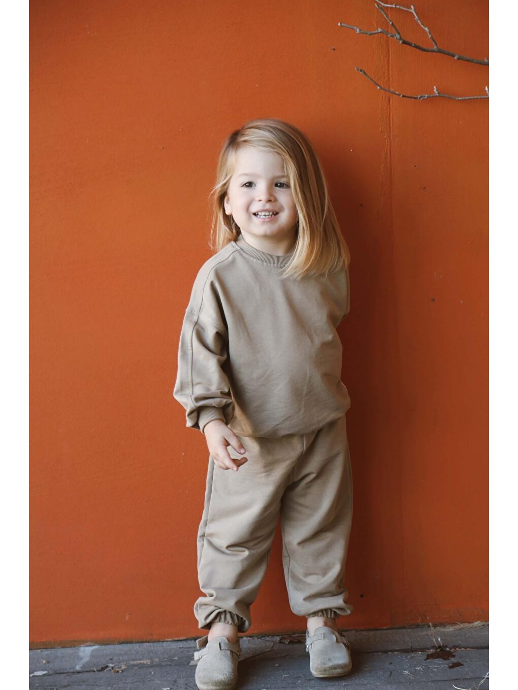 Bej Vizon Sırt Baskılı Mevsimlik Eşofman Takımı-8