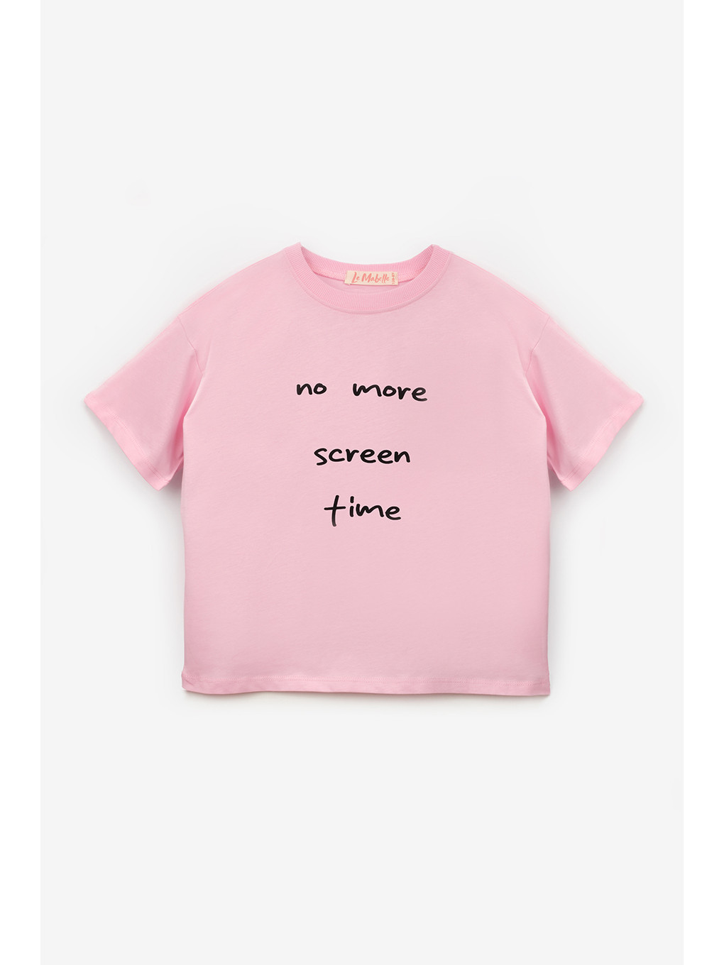Pembe Motto Baskılı Çocuk Tişört
