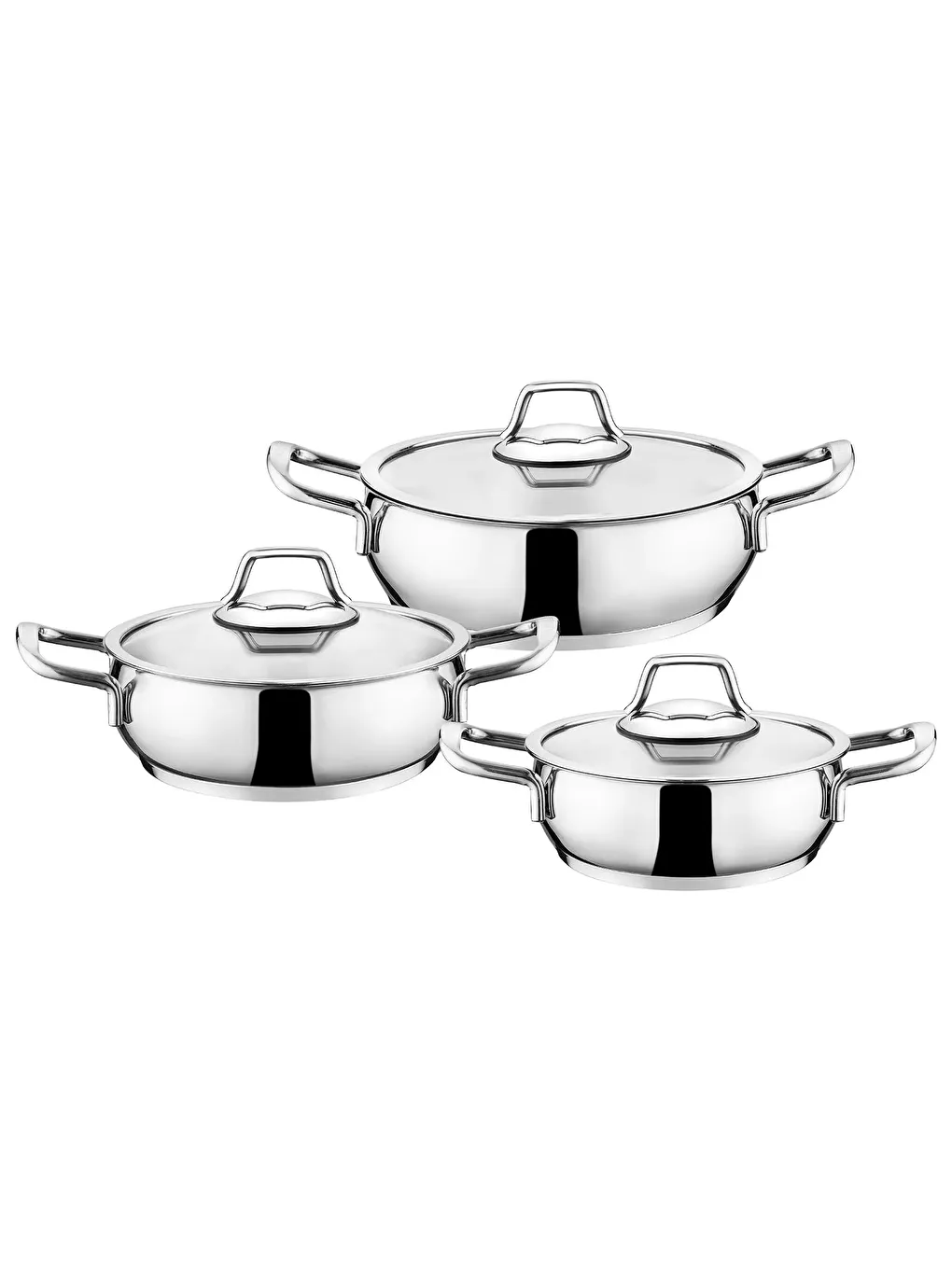 Gri Cemre İndüksiyon Tabanlı 6 Parça Çelik Sahan Seti-5