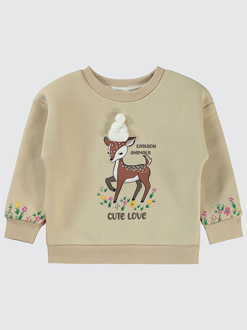 Girls Kız Çocuk Sweatshirt 2-5 Yaş Bej-1