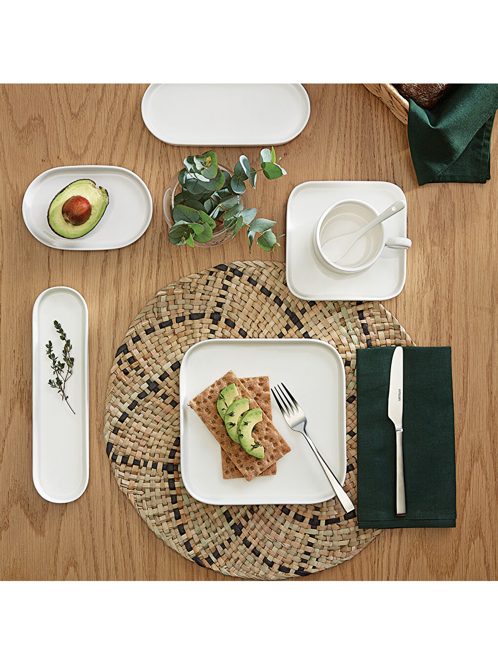 Yeni Mısra Porselen 30 Parça 6 Kişilik Kahvaltı/Servis Takımı Beyaz-7