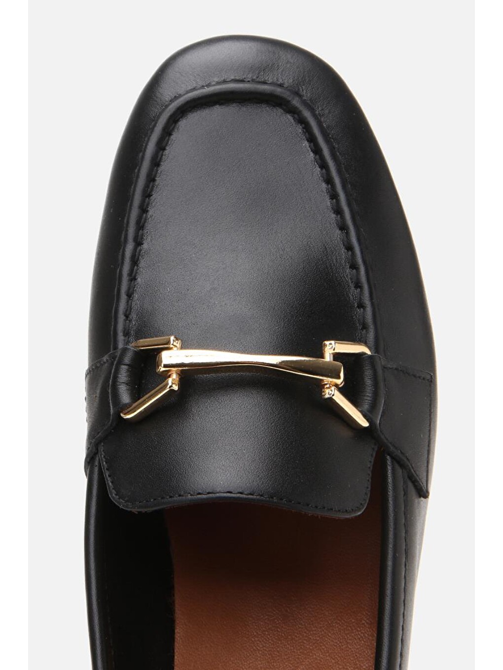 Kadın Deri Siyah Tokalı Loafer-6