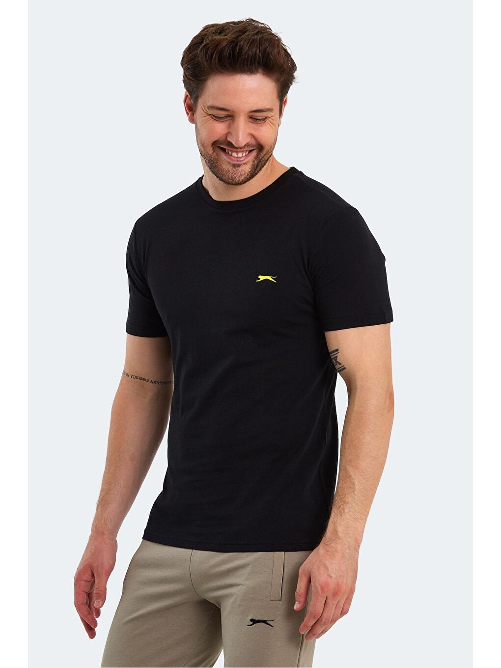 SLAZENGER Siyah POLL Erkek Kısa Kol T-Shirt Siyah