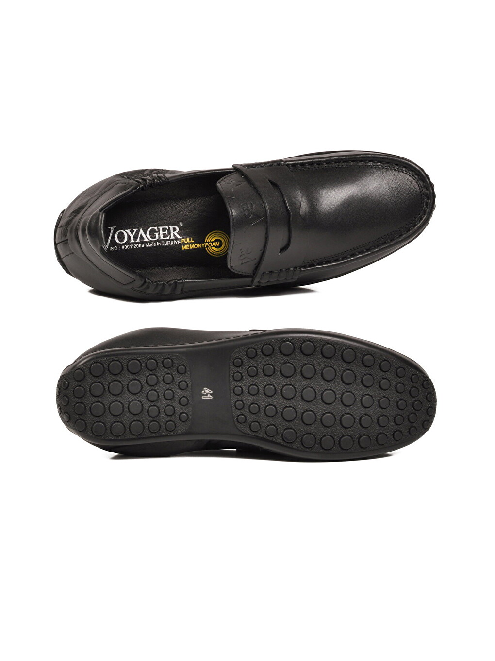 Erkek Hakiki Deri Loafer Mokasen Ayakkabı Hafızalı Taban Hafif Smart Casual Siyah M420 M-3