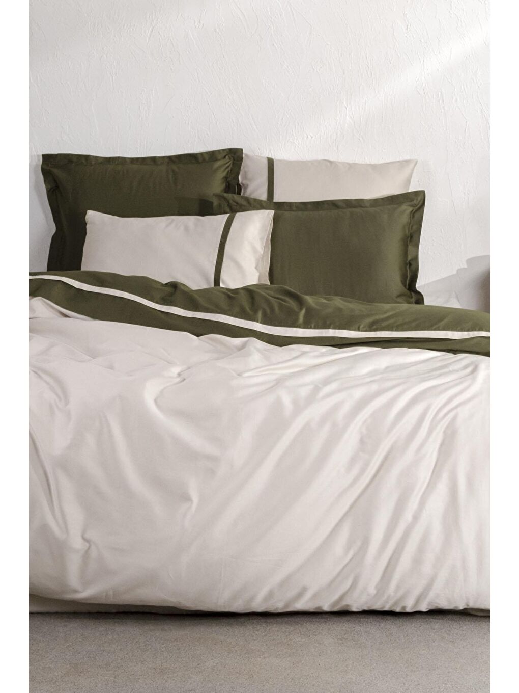 Yeşil New Basic Battal Boy Nevresim Takımı %100 Organik Pamuk Saten