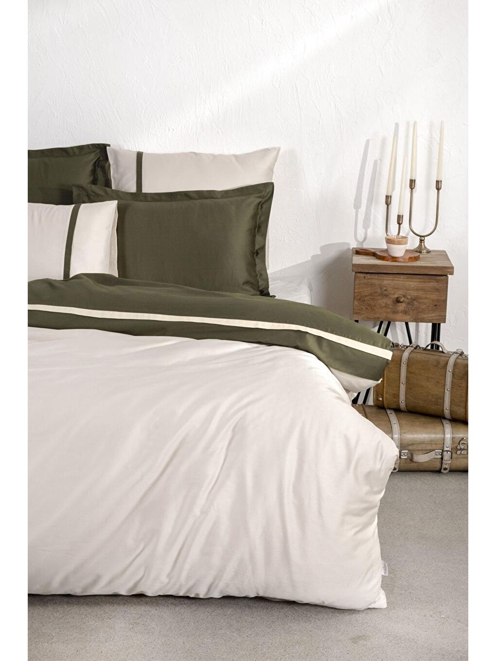 Yeşil New Basic Battal Boy Nevresim Takımı %100 Organik Pamuk Saten-1