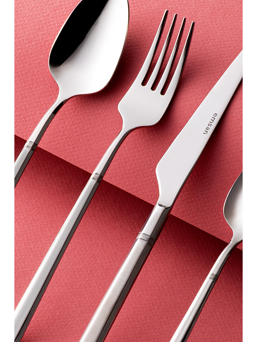 Gri Premium Penta 84 Parça 12 Kişilik Çatal Kaşık Bıçak Seti Lüks Kutulu-9