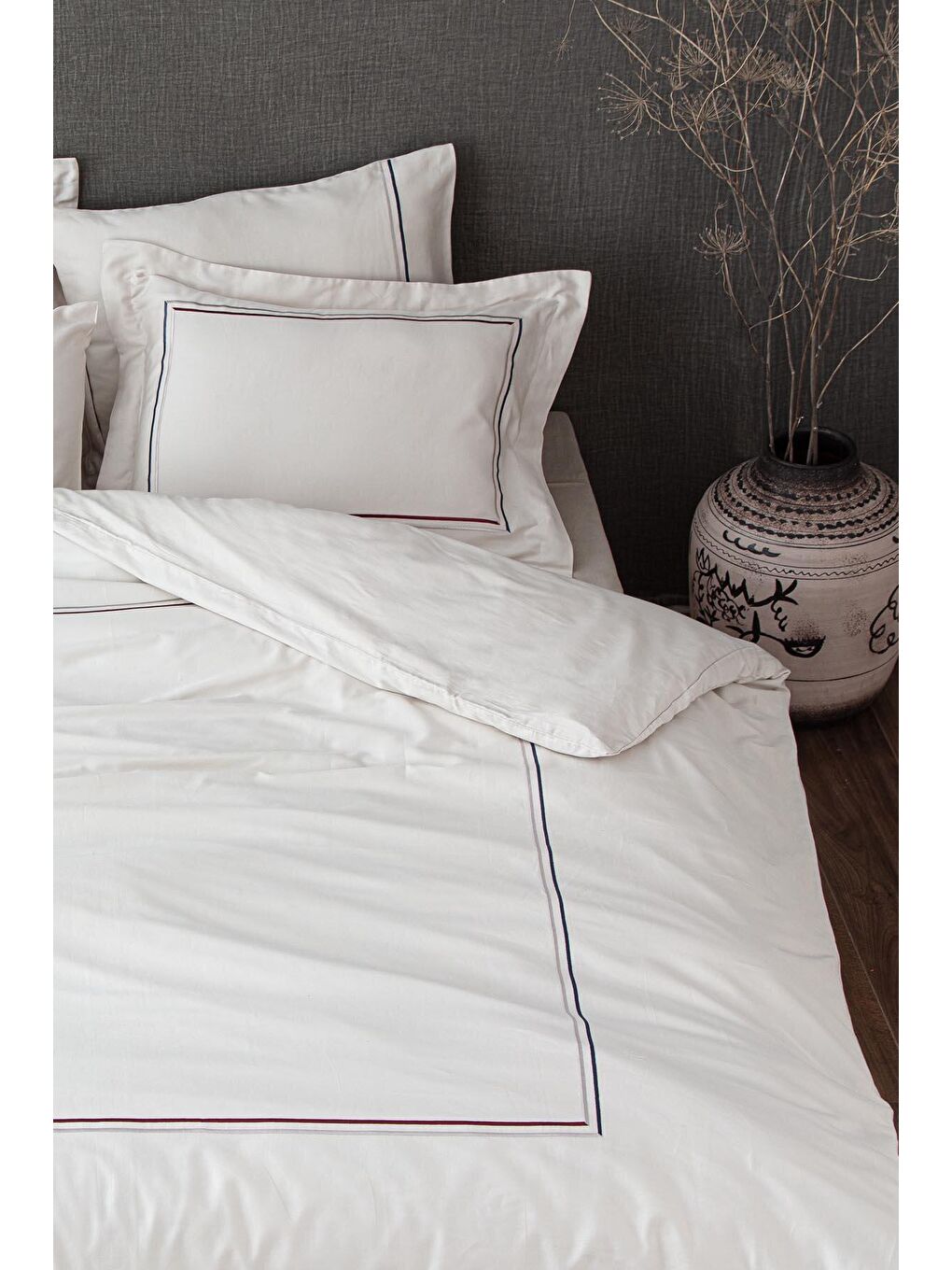 Bej Maritime Battal Boy Nevresim Takımı %100 Organik Pamuk Saten-1