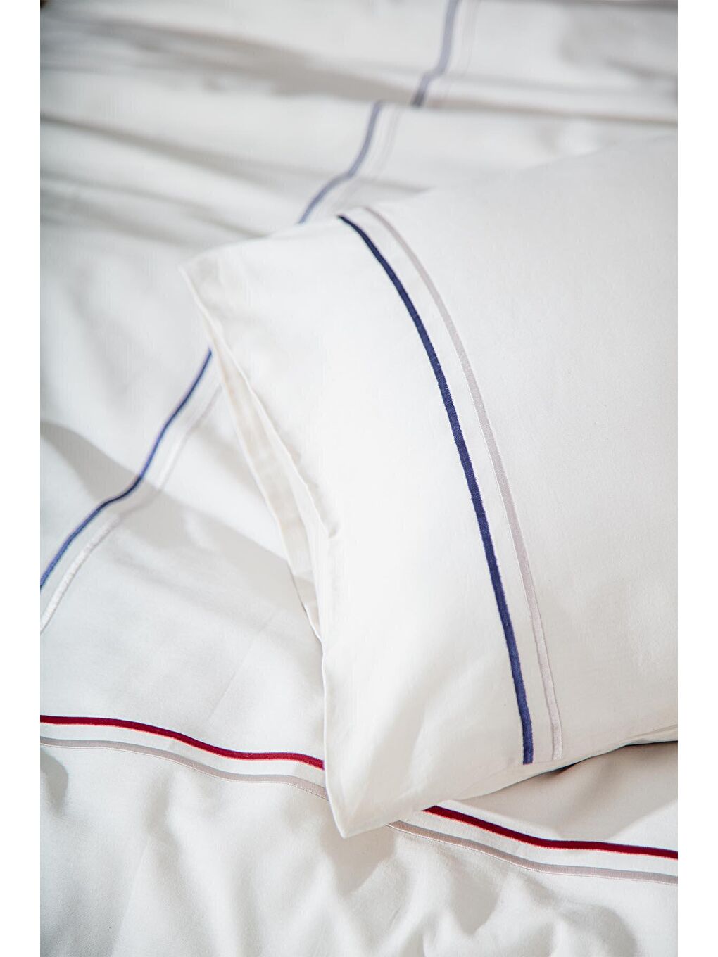 Bej Maritime Battal Boy Nevresim Takımı %100 Organik Pamuk Saten-3